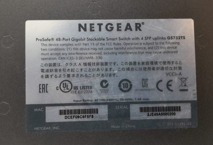 Netgear 48 Port Gigabit Stackable Smart Switch With 4 SFP Uplinks ProSafe GS752TS - Image 3