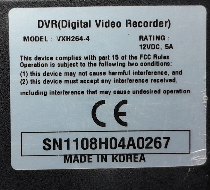 Concept Pro Digital Video Recorder DVR VXH264-4 - Image 3