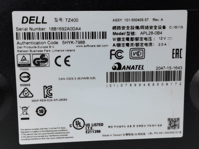 Dell Network Security Firewall Appliance SonicWALL TZ400 (APL28-0B4) - Image 3