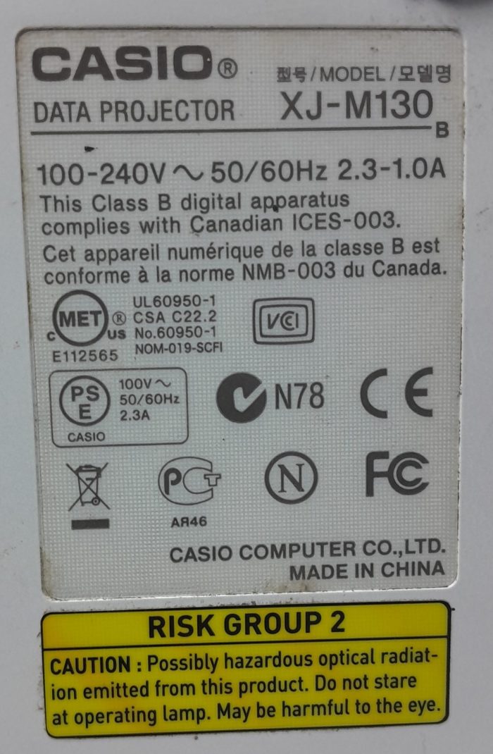 Casio HDMI VGA Projector with 6592 Lamp Hours Used XJ-M130 - Image 3