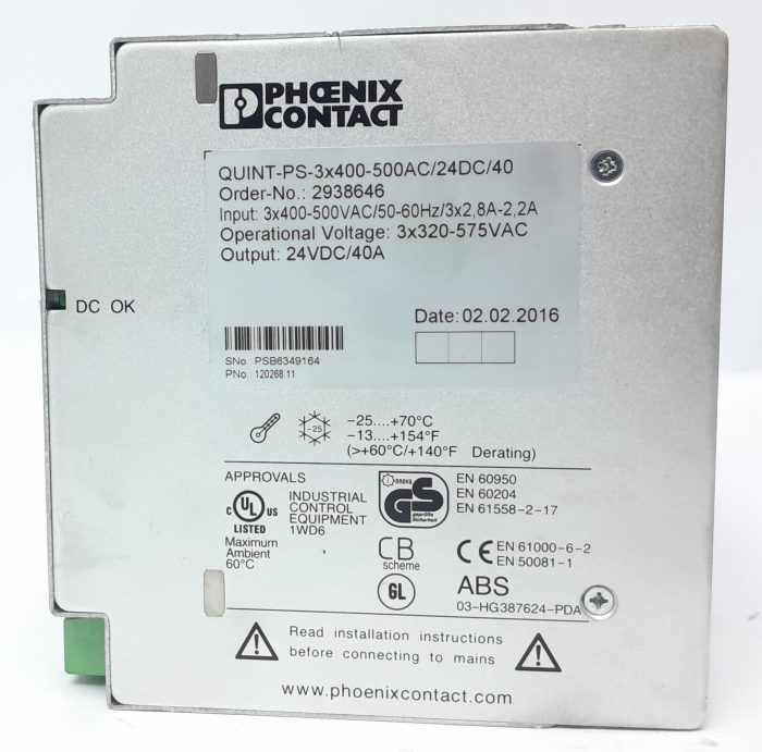 Phoenix Contact 300W Power Supply Unit QUINT-PS-3×400-500AC/24DC/40 - Image 3