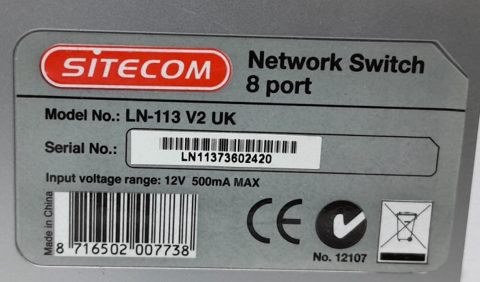 Sitecom 8 Port Network Switch LN-113 V2 UK - Image 3