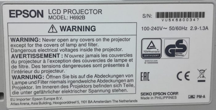 Epson HDMI VGA Projector EB-X27 H692B - Image 3