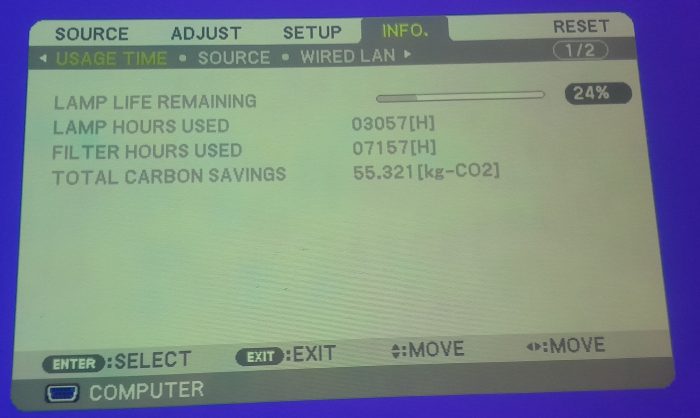 Nec HDMI VGA Projector with 3057 Lamp Hours Used NP-UM280X - Image 2