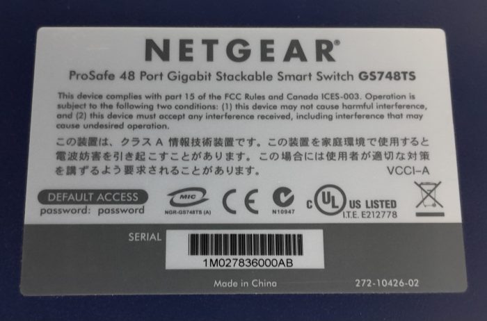 Netgear 48 Port Gigabit Stackable Smart Switch Prosafe GS748TS With Netgear AGM731F Connector - Image 3