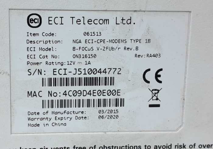 BT OpenReach Huawei  Modem 061513 (B-FOCus V-2FUb/r) - Image 3