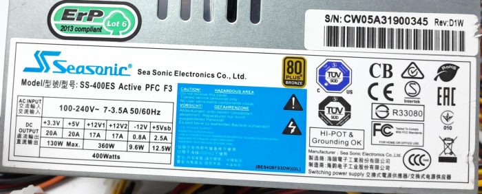 Seasonic 400W Power Supply Unit SS-400ES - Image 3