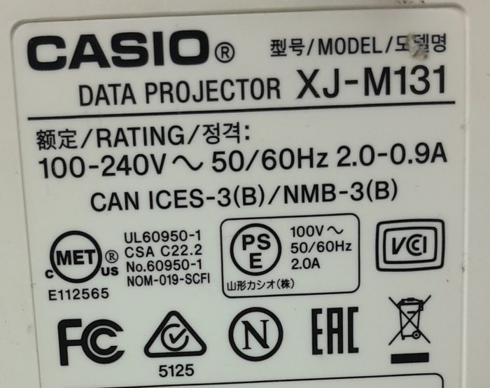 Casio DLP Data Projector with 1906 Lamp Hours Used XJ-M131 - Image 3