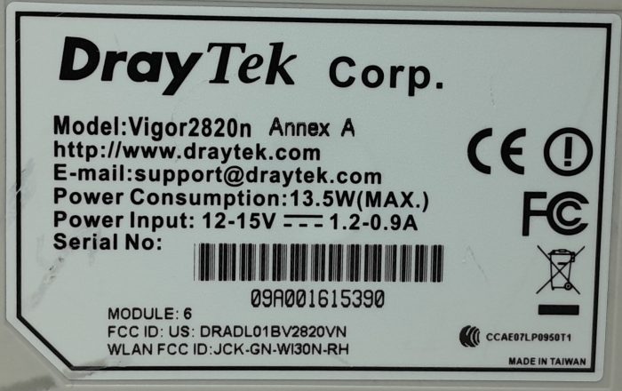 Draytek ADSL2+ Security Firewall Vigor2820n - Image 3