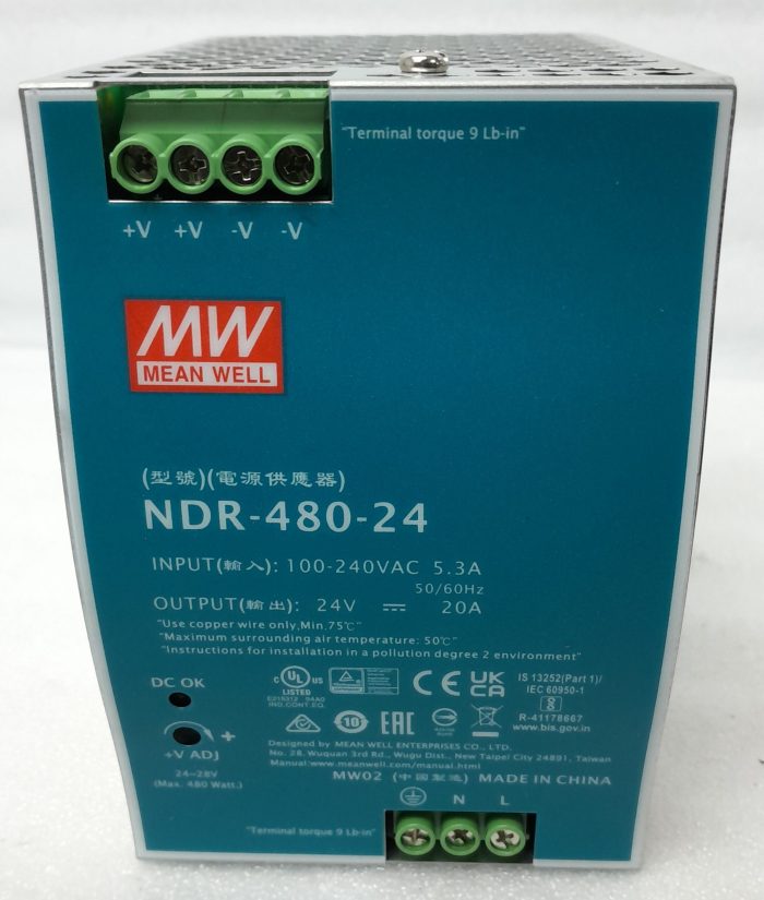 Mean Well 24V Power Supply Unit NDR-480-24 - Image 3