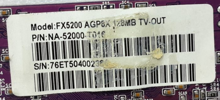 Elixir Graphics Card FX5200 AGP8X - Image 3