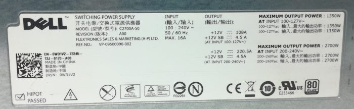 Dell 2700W Switching Power Supply Unit C2700A-S0 - Image 3