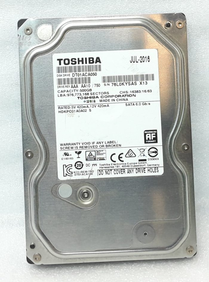 Toshiba 500GB Hard Drive DT01ACA050 - Image 2