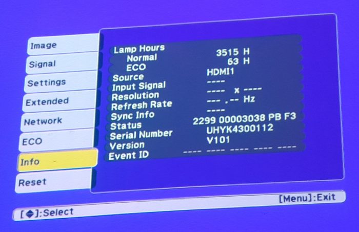 Epson HDMI VGA Projector with 3578 Lamp Hours Used EB-585Wi H600B - Image 2