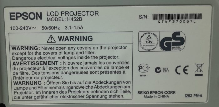 Epson HDMI VGA Projector with 2848 Lamp Hours Used EB-485Wi H452B - Image 3