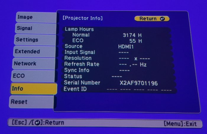 Epson HDMI VGA Projector with 3229 Lamp Hours Used EB-685W H744B - Image 2