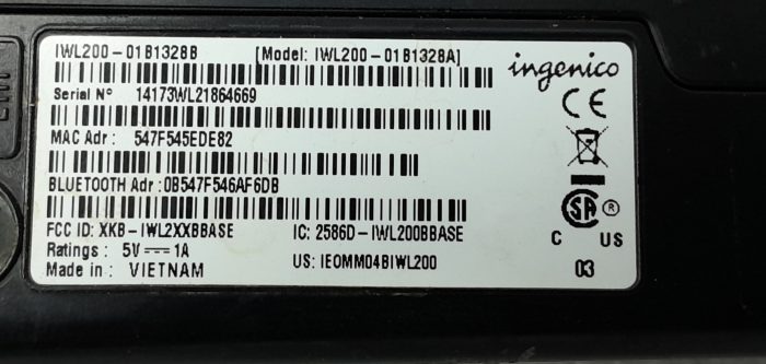 Ingenico Card Terminal Charging Base Only IWL200-01B1328A - Image 3