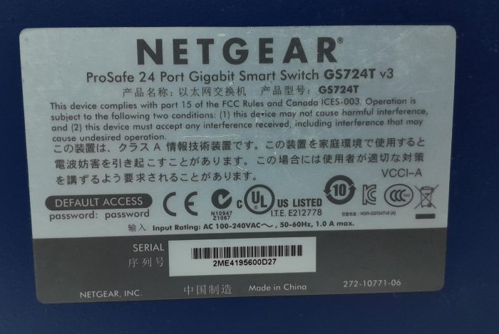 Netgear 24 Port Gigabit Smart Switch Prosafe GS724T v3 with 1x Netgear AGM731F Module - Image 3