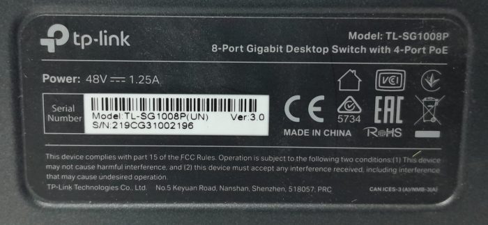 TP-Link 8 Port Gigabit Desktop Switch with 4 Port PoE TL-SG1008P - Image 3
