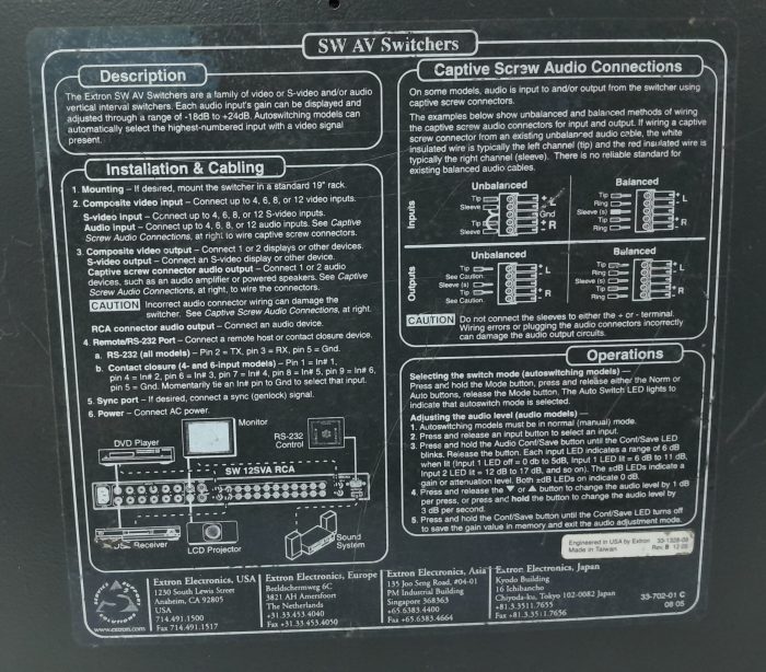 Extron Video/Audio Switch SW AV - Image 3