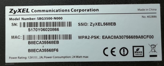 ZyXEL Modem WiFi Router SBG3500-N000 - Image 3
