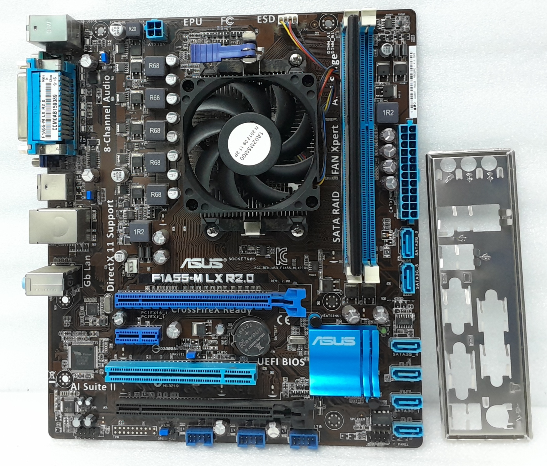 20250305_003942 Asus Motherboard AMD A4-3400 With I/O Shield F1A55-M LX R2.0 FM1 DDR3 MICRO ATX - Image 1