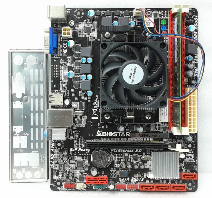 Biostar Motherboard AMD A6-6400K With I/O Shield A58ML VER:7.0 FM2+ DDR3 MICRO ATX - Image 2