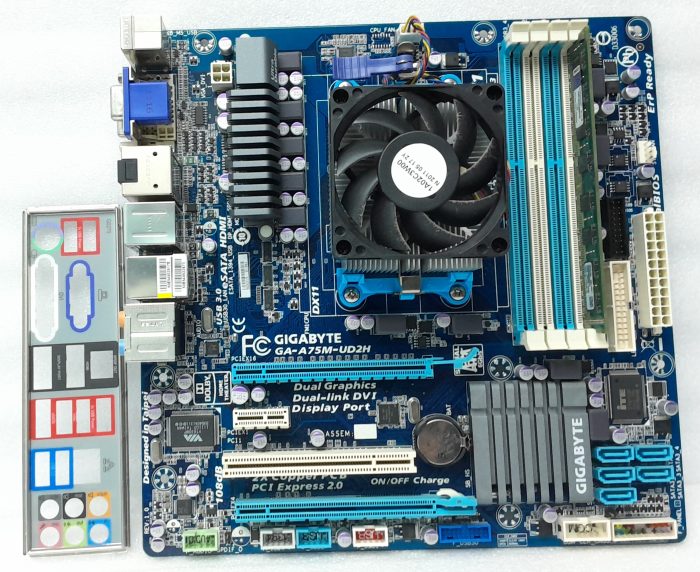 Gigabyte Motherboard AMD A8-3850 With I/O Shield GA-A75M-UD2H AM3 DDR3 MICRO ATX - Image 2