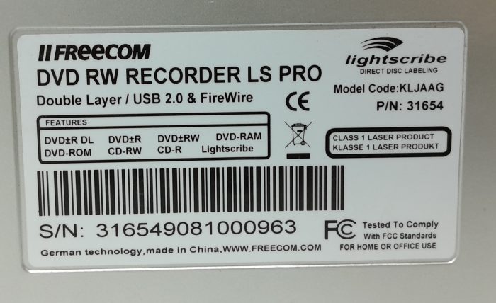 Freecom DVD RW Recorder LS Pro KLJAAG - Image 3