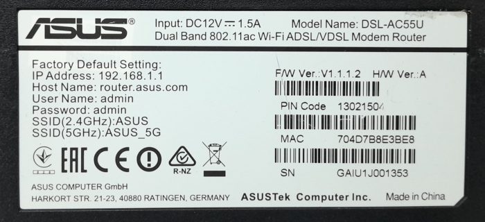Asus Dual Band 802.11ac Wi-Fi ADSL/VDSL Modem Router DSL-AC55U - Image 3
