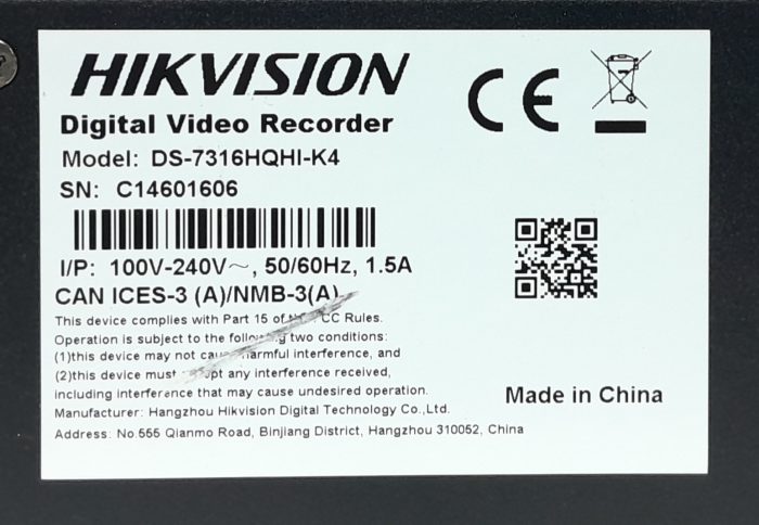 Hikvision 16 Channel DVR DS-7316HQHI-K4 - Image 3