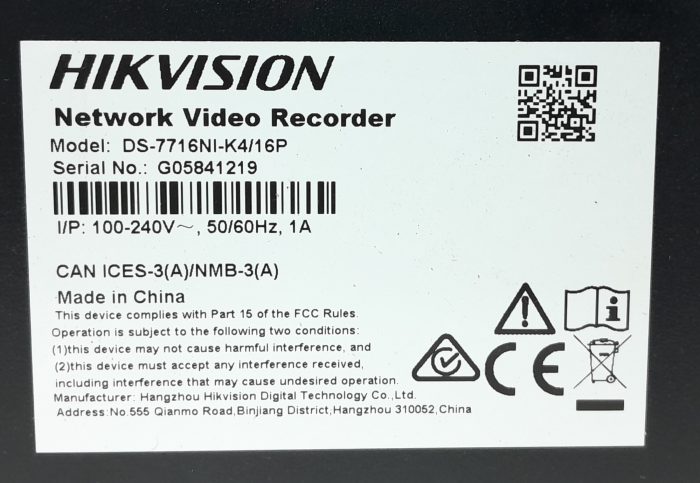 Hikvision Digital Video Recorder (DVR) DS-7716NI-K4/16P - Image 3