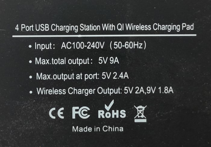 4 port USB Charging Station with QI Wireless Charging Pod 4 Port - Image 3