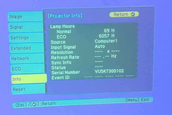 Epson HDMI VGA Projector with 6126 Lamp Hours Used EB-X27 H692B - Image 2