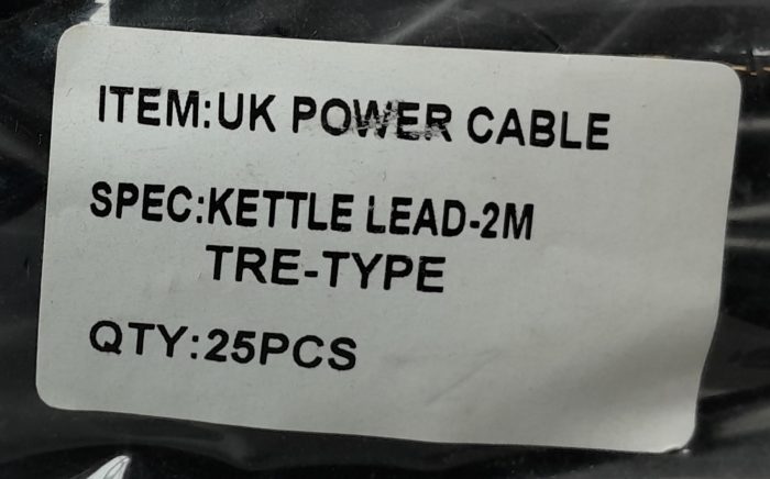 UK Power KETTLE LEAD-2M Cable KETTLE LEAD-2M - Joblot x25 - Image 3