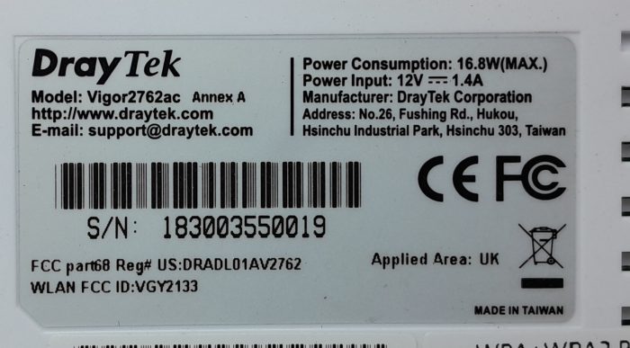 DrayTek Router Vigor2762ac Annex A - Image 3