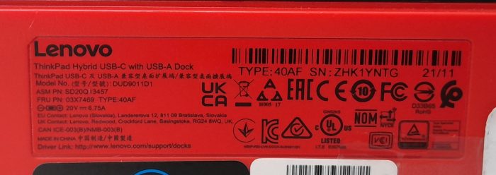 Lenovo Thinkpad Hybrid USB-C With USB-A Dock DUD9011D1 - Image 3