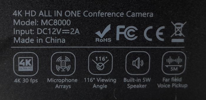 4K HD All In One Conference Camera MC8000 - Image 3