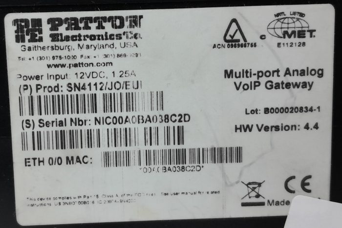 Patton VOIP Gateway SmartNode 4112 - Image 3