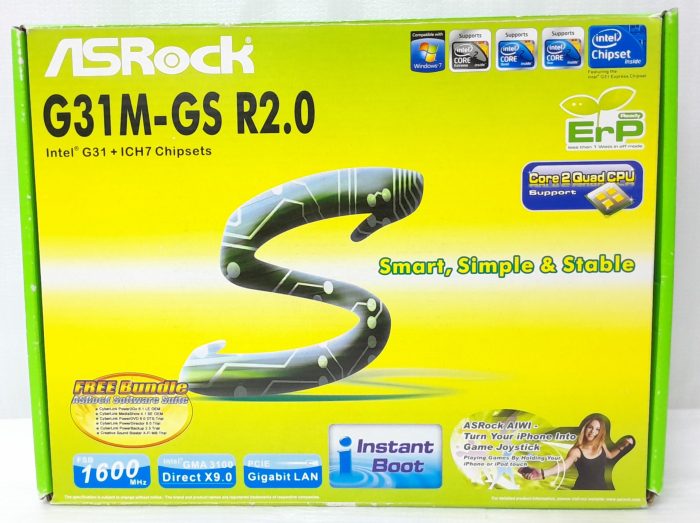 Asrock Motherboard Intel Core 2 Duo With I/O Shield G31M-GS R2.0 DDR2 - Image 4