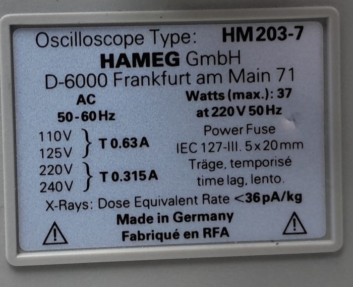 Hameg GmbH Oscilloscope HM203-7 - Image 3