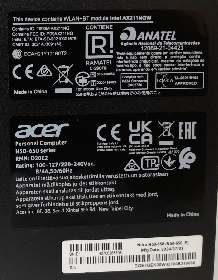 Acer Nitro PC Case N50-650 Series - Image 3