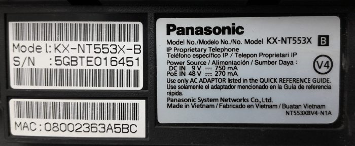 Panasonic Deskphone KX-NT553X-B - Image 3