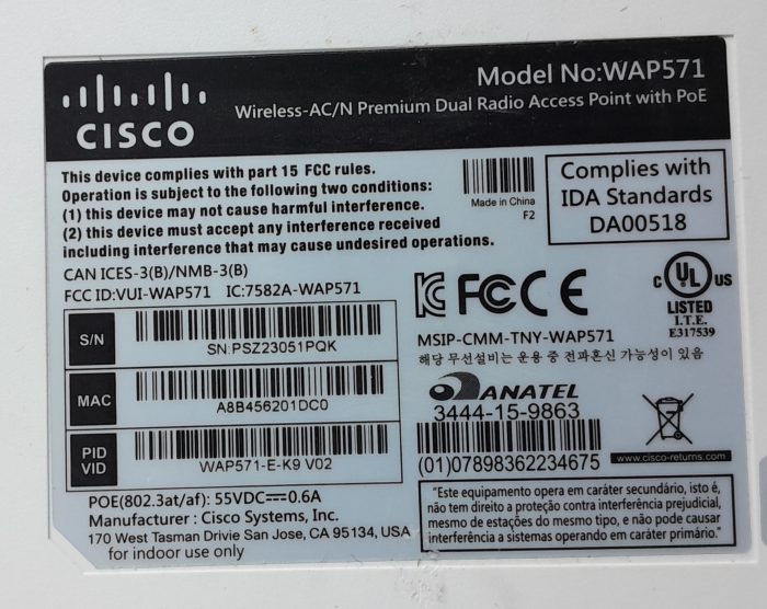 Cisco Wireless-AC/N Premium Dual Radio Access Point With PoE WAP571 - Image 3
