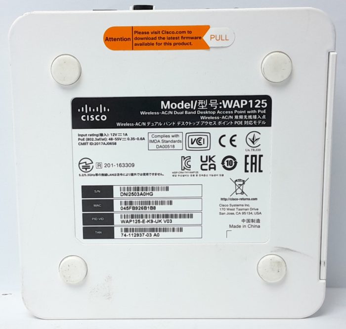 Cisco Wireless-AC/N Dual Band Desktop Access Point With PoE WAP125 - Image 4