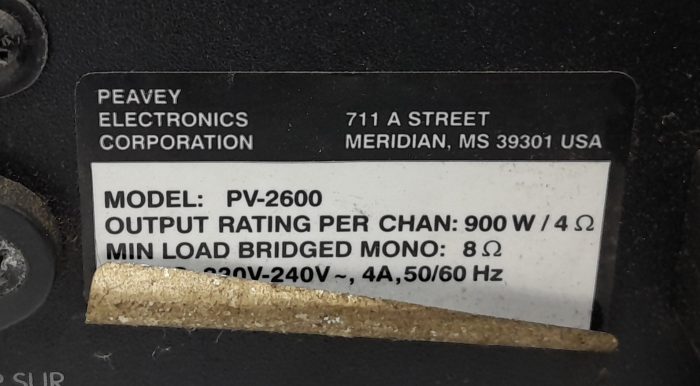 Peavey Stereo Power Amplifier PV-2600 - Image 3