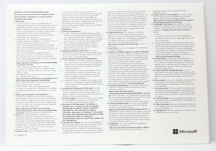 Microsoft OEM System Builder License VERSION 1809 - Image 4
