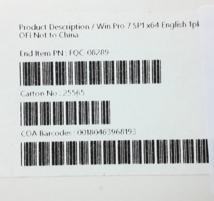 Microsoft OEM System Builder License FQC-08289 - Image 3