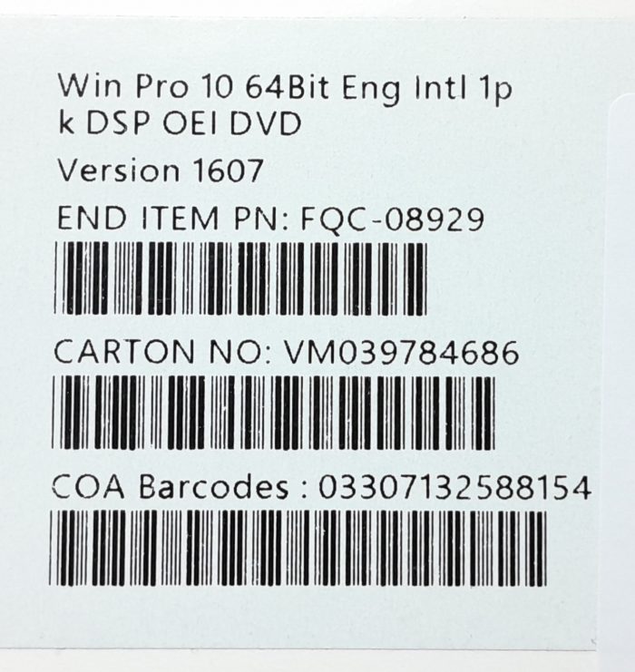 Microsoft OEM System Builder License VERSION 1607 - Image 3