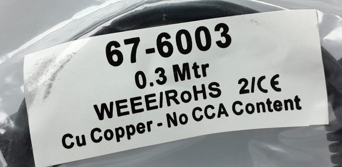 0.3m WEEE/RoHS Cable 67-6003 - Joblot x10 - Image 3